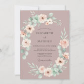 Mauve Zachte Watercolor Romantische Trouw Kaart (Voorkant)