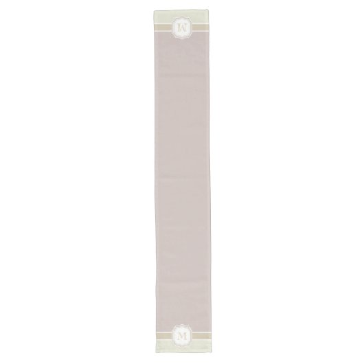 Mauve & Zand Monogram Lange Tafelloper (Voorkant)