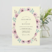 Mauve Zeeschuim Krans Bruiloft Kaart (Staand voorkant)