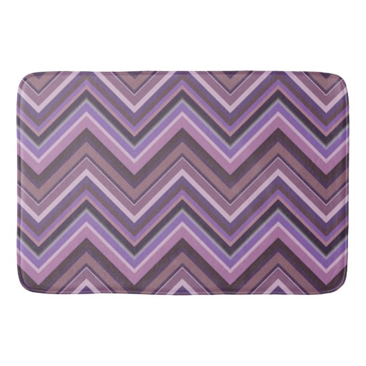 Mauve zigzag strepen badmat (Voorkant)