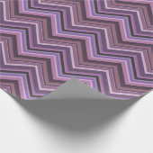 Mauve zigzag strepen cadeaupapier (Hoek)