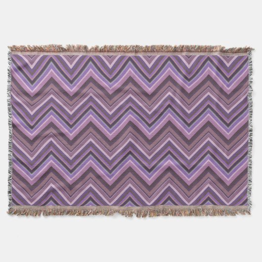 Mauve zigzag strepen deken (Voorkant)