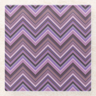 Mauve zigzag strepen glazen onderzetter