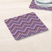 Mauve zigzag strepen kartonnen onderzetters (Schuin)