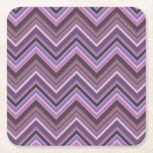 Mauve zigzag strepen kartonnen onderzetters