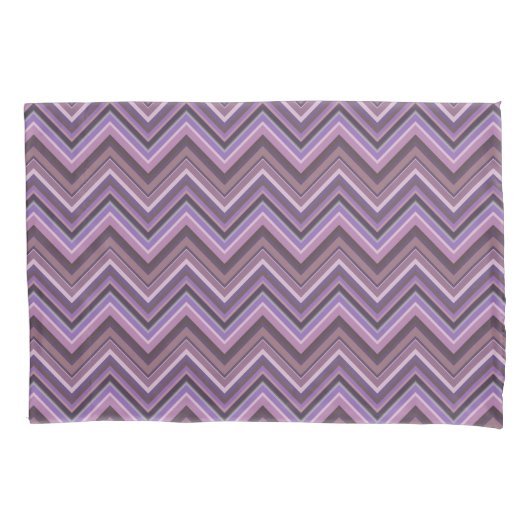 Mauve zigzag strepen kussensloop (Voorkant)