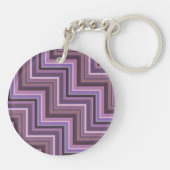 Mauve zigzag strepen sleutelhanger (Achterkant)