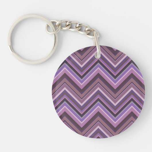 Mauve zigzag strepen sleutelhanger (Voorkant)