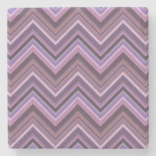 Mauve zigzag strepen stenen onderzetter (Voorkant)