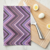 Mauve zigzag strepen theedoek (Quarter Fold)