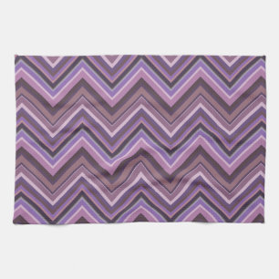 Mauve zigzag strepen theedoek