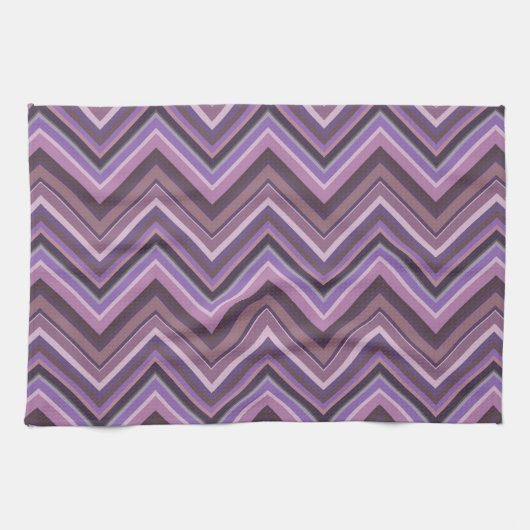 Mauve zigzag strepen theedoek (Horizontaal)