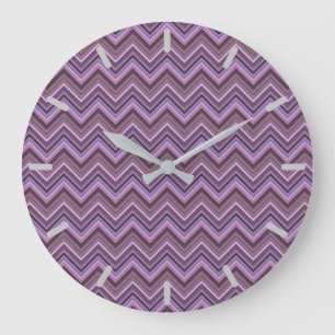 Mauve zigzagstrepen grote klok