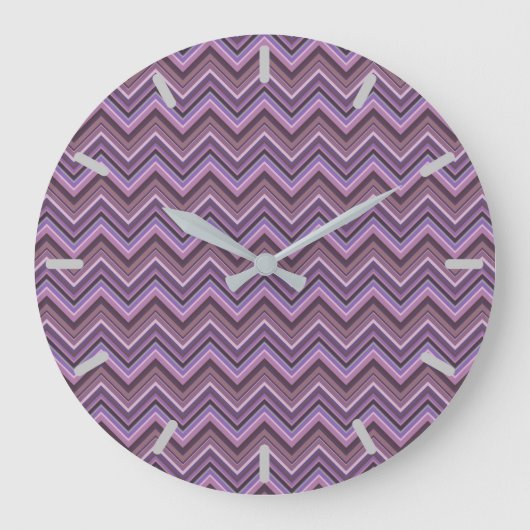 Mauve zigzagstrepen grote klok (Voorkant)