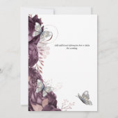 Mauve zilver roos vlinder chique elegante bruiloft kaart (Achterkant)