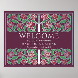 Mauve Zilveren Bloemstuk Koninklijke Trouw Welkoms Poster