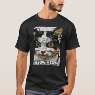 Mauw Meow Cute Cat Kat Kitten in kattenstijl T-shirt
