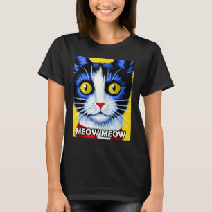 Mauw Meow Cute Cat Kat Kitten in kattenstijl T-shirt