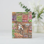 Mauw op de markt briefkaart (Staand voorkant)