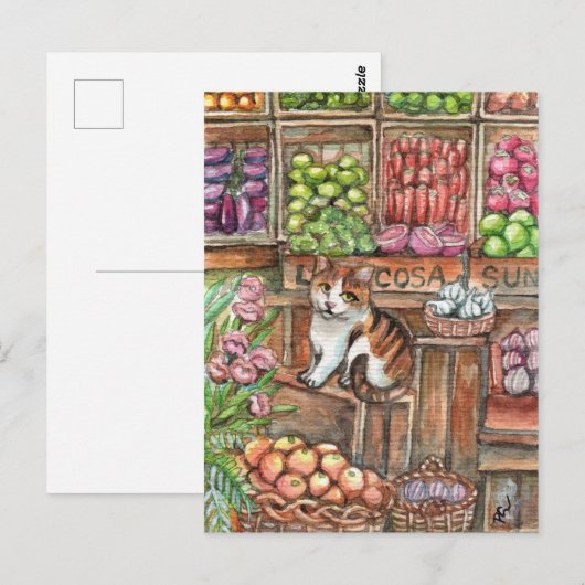 Mauw op de markt briefkaart (Voorkant / Achterkant)