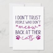 Mauw terug naar hun katten bedankkaart (Voorkant)