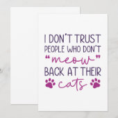 Mauw terug naar hun katten bedankkaart (Voorkant / Achterkant)