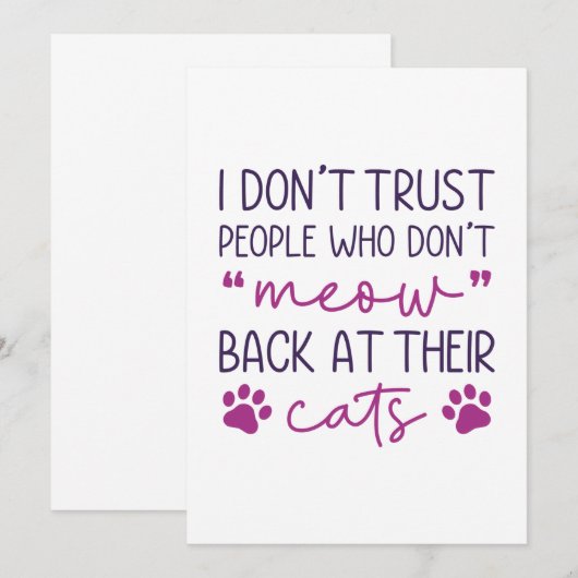 Mauw terug naar hun katten bedankkaart (Voorkant / Achterkant)