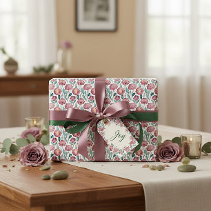 Mave waterverf bloempatroon cadeaupapier