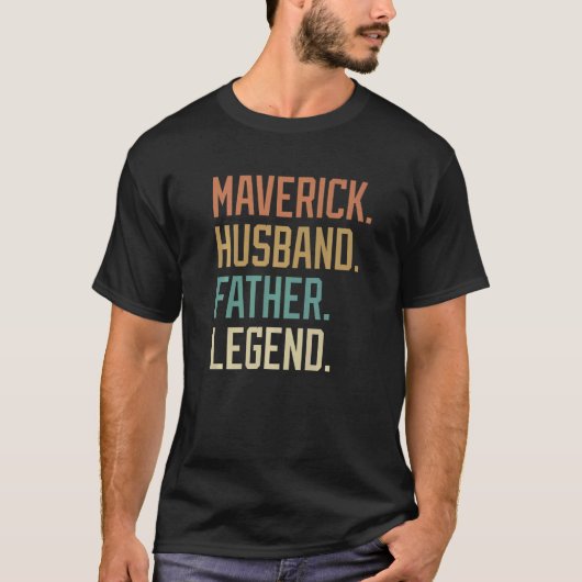 Maverick Husband Vader Legend Vaderdag Retro T-shirt (Voorkant)
