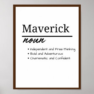 Maverick, Jongen Gepersonaliseerde Naamdefinitie Poster