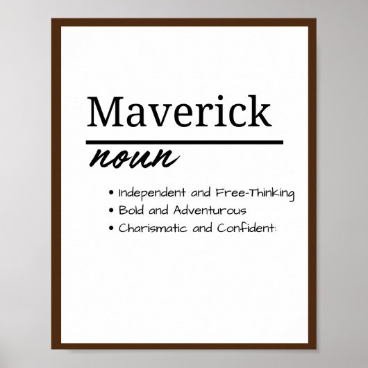 Maverick, Jongen Gepersonaliseerde Naamdefinitie Poster (Voorkant)