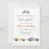 MAVERICK Pastel Race Car Two Fast 2nd Birthday Kaart (Voorkant)