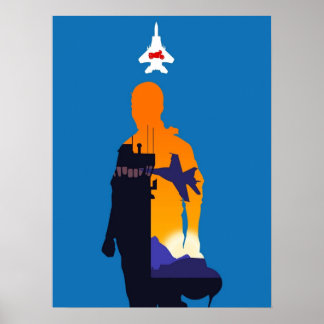Maverick Pilot Minimalist Silhouette Style Movie Poster