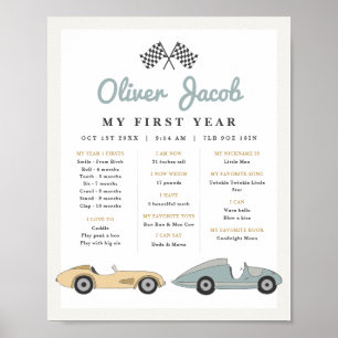 MAVERICK Retro Pastel Race 1 jaar Milestone Poster