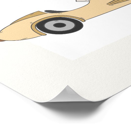 MAVERICK Retro Pastel Race Car First Birthday Poster (Hoek)