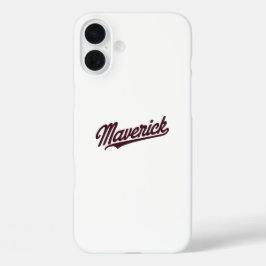 Maverick-typografie iPhone 16 Plus Hoesje