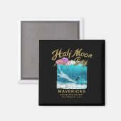 Mavericks California Big Wave Surfing Vintage  Magneet (Voorkant / Achterkant)