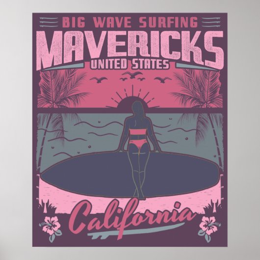 MAVERICKS CALIFORNIA - GROTE WAVE SURFING POSTER (Voorkant)