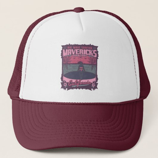MAVERICKS CALIFORNIA - GROTE WAVE SURFING TRUCKER PET (Voorkant)