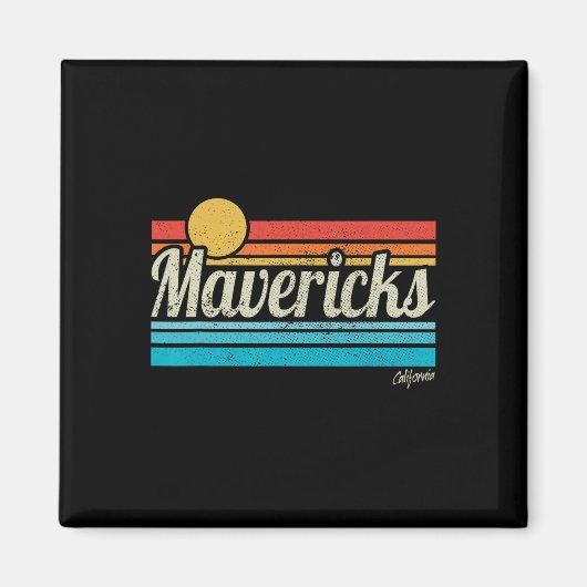 Mavericks California Retro Sunset Surf Trip I Love Magneet (Voorkant)