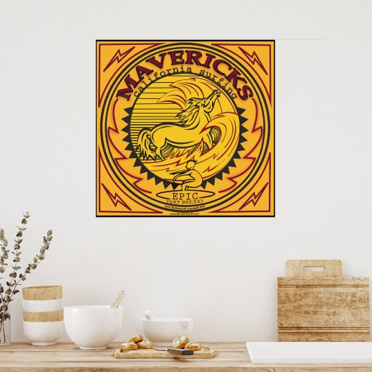 MAVERICKS CALIFORNIA SURFBREAK SURFING POSTER (Keuken)