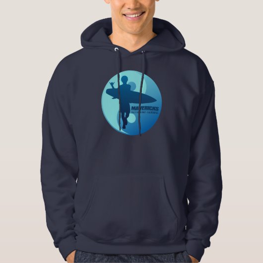 Mavericks - Half maan Bay (blauw) Hoodie (Voorkant)