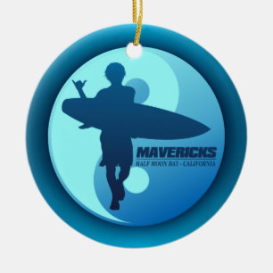 Mavericks - Half maan Bay (blauw) Keramisch Ornament