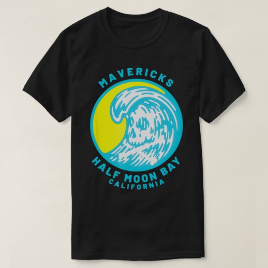 Mavericks Half Moon Bay Surfen T-shirt (Design voorkant)