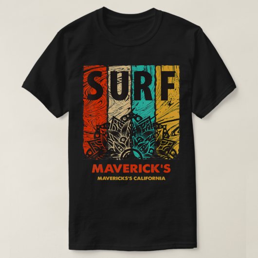 MAVERICKS Retro Surf Mandala Cadeau T-shirt (Design voorkant)