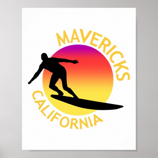 Mavericks Surfing California Vacation  Poster (Voorkant)