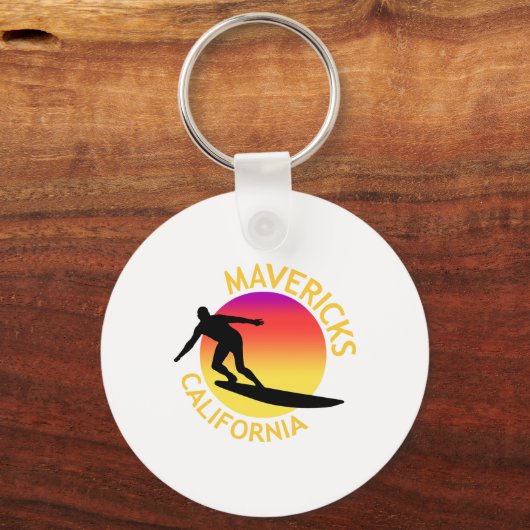 Mavericks Surfing California Vacation Sleutelhanger (Voorkant)