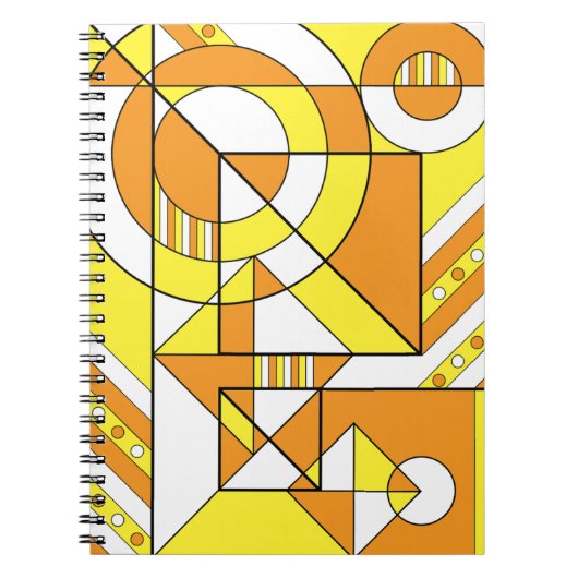 Maverique Pride Abstract Geometrisch Sinaasappel G Notitieboek (Voorkant)