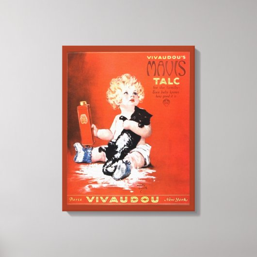 Mavis Talcum Powder Advertisement Canvas Afdruk (Voorkant)
