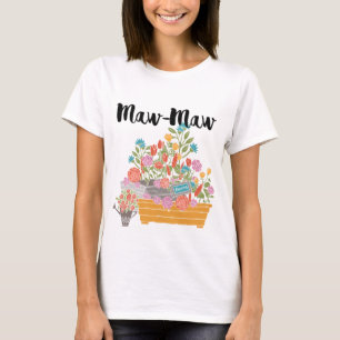 Maw-Maw bloementuin ontwerp T-shirt